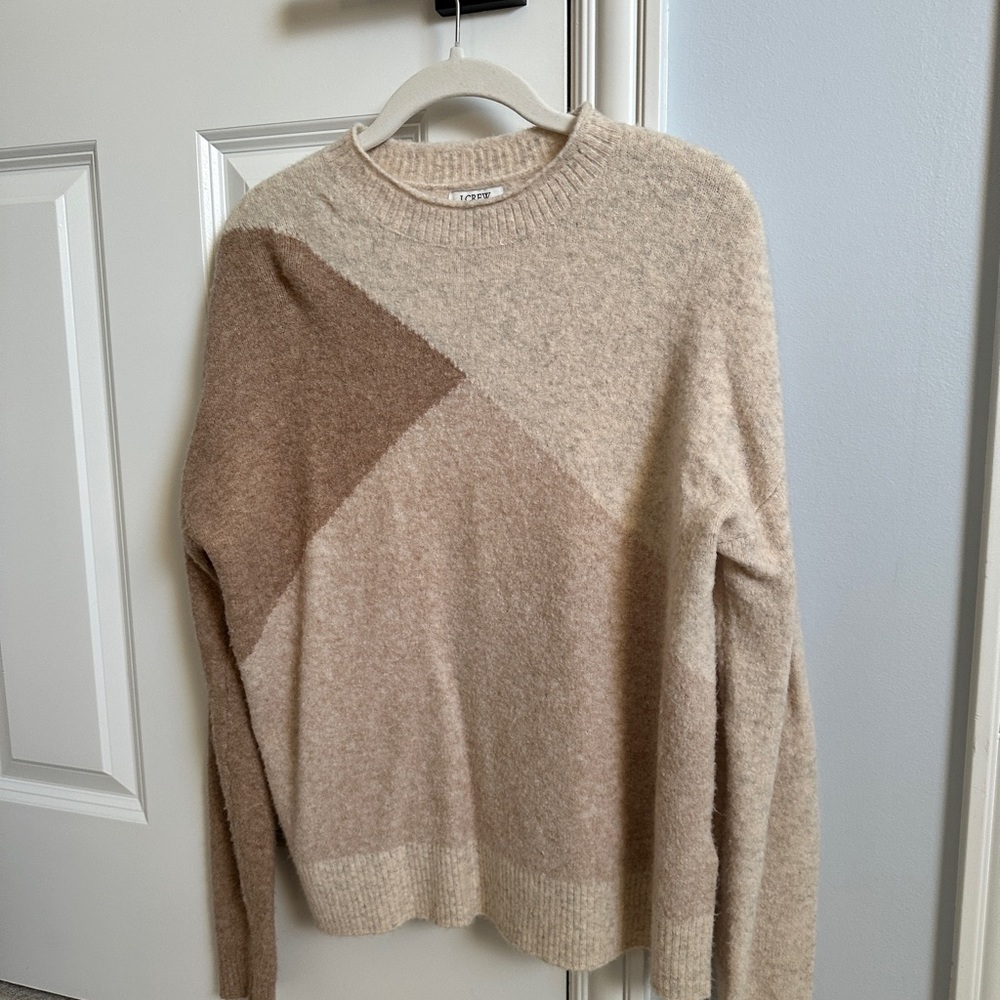 J.Crew 🤎 Colorblock Beige Sweater